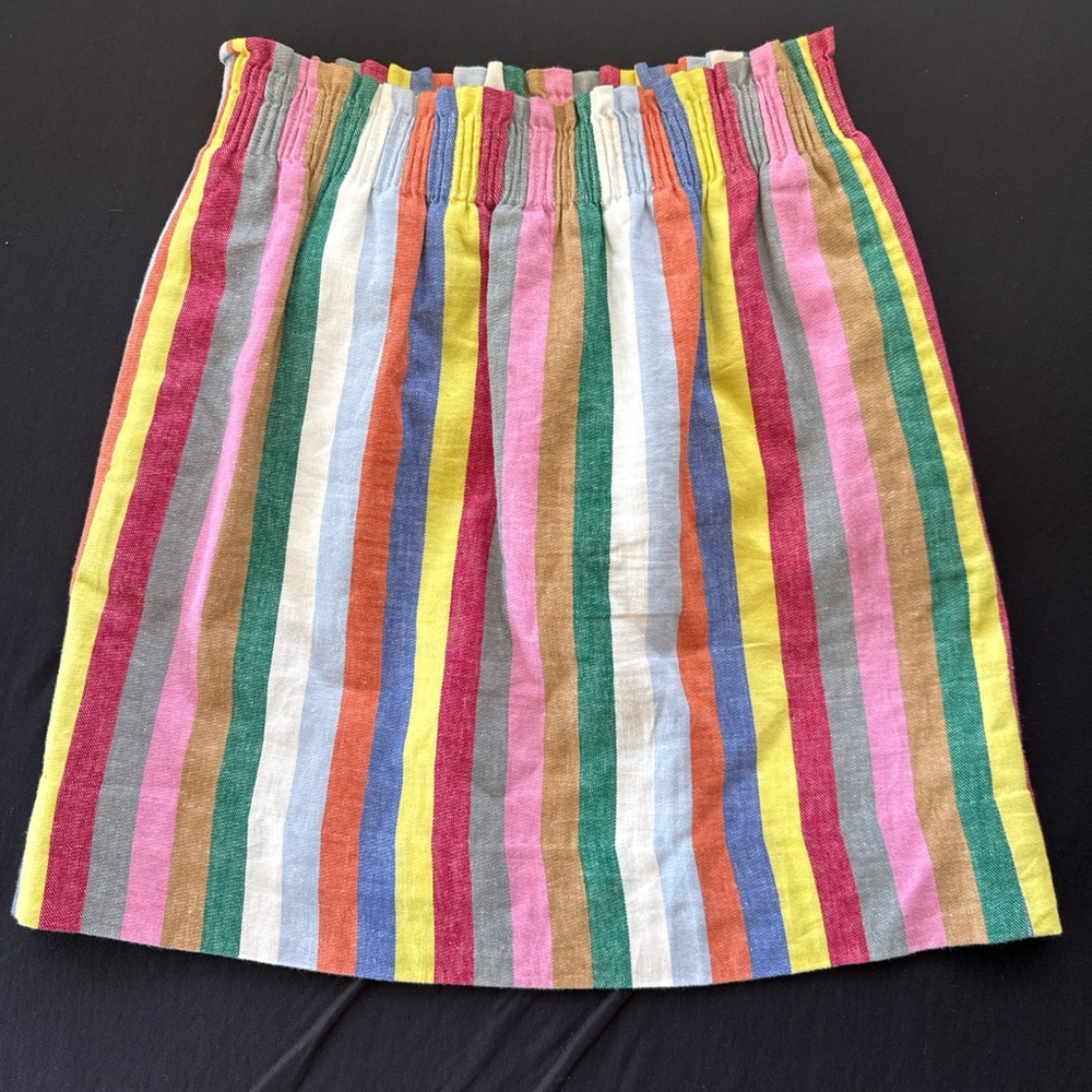J. Crew Multicolor Striped linen Mini Skirt